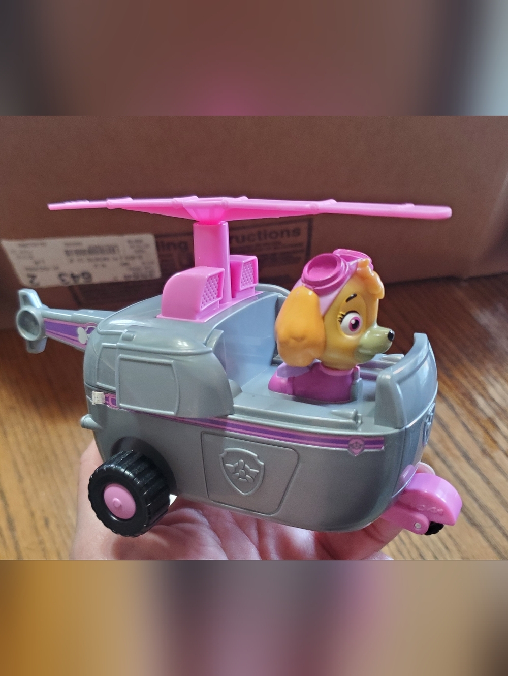 Paw Patrol Skye Gray and Pink Rescue Helicopter Vehicle